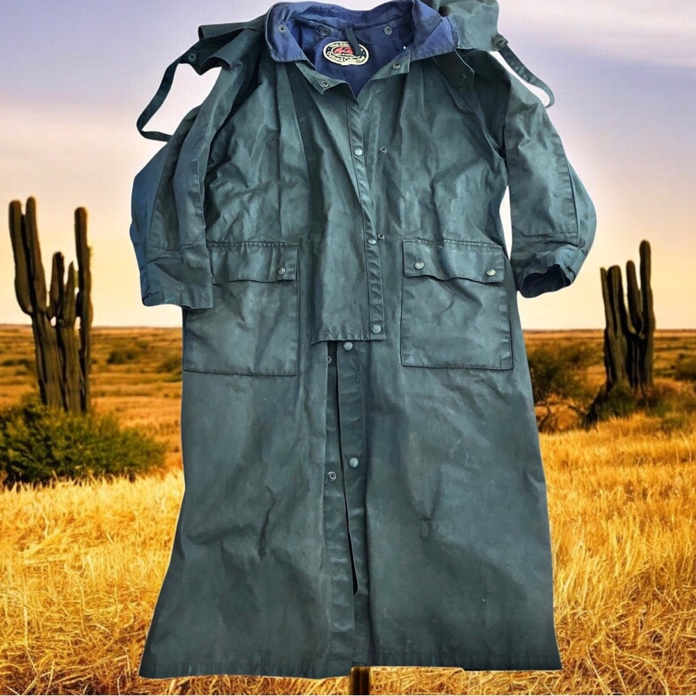 Australian Outback Collection Unisex Full Length Drover Duster Oil Skin Coat S